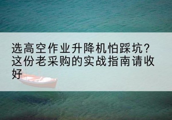 东昌高空作业升降机厂家推荐-选高空作业升降机怕踩坑？这份老采购的实战指南请收好
